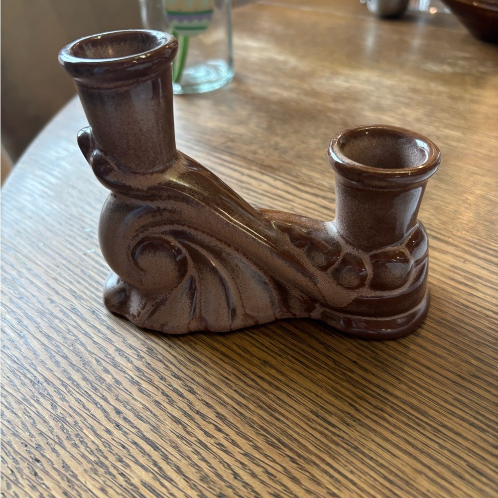 Brown Ceramic Candle Holder